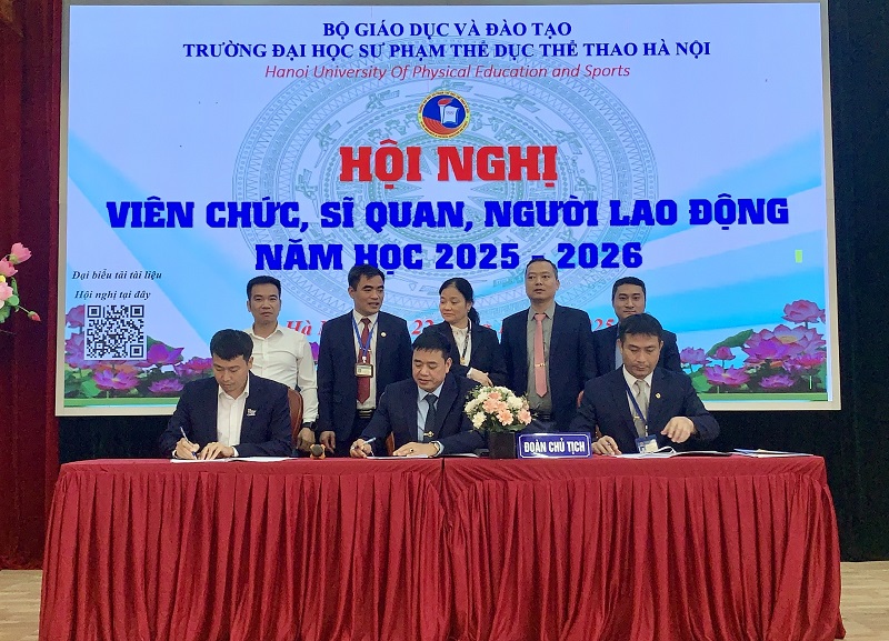 Trường Đại học Sư phạm TDTT Hà Nội tổ chức Hội nghị viên chức, sĩ quan, người lao động năm học 2025 – 2026