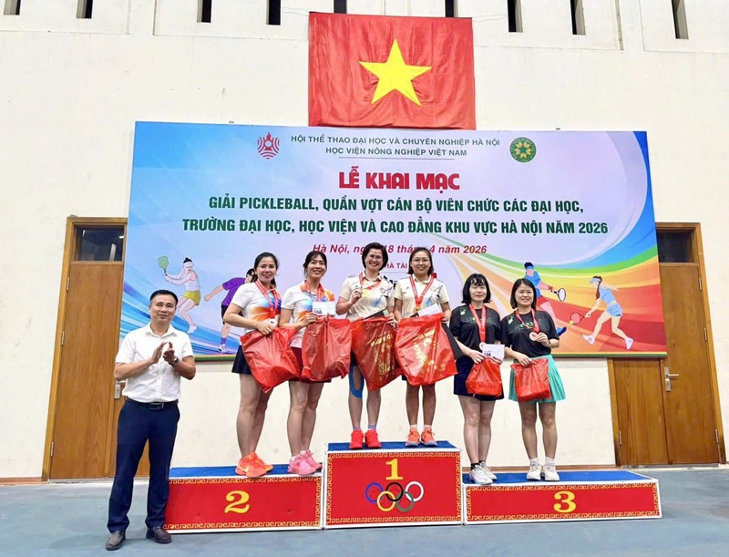 ĐOÀN TRƯỜNG ĐẠI HỌC SƯ PHẠM TDTT HÀ NỘI GIÀNH 03 HUY CHƯƠNG VÀNG TẠI GIẢI PICKLEBALL CÁN BỘ, VIÊN CHỨC KHU VỰC HÀ NỘI NĂM 202