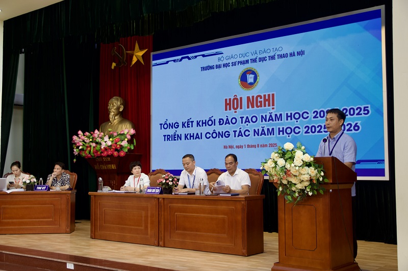 Trường Đại học Sư phạm TDTT Hà Nội tổ chức hội nghị tổng kết năm học khối Hành chính và khối Đào tạo năm học 2024 - 2025
