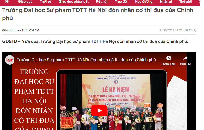 Các cơ quan truyền thông đưa tin về Lễ kỷ niệm 40 năm Ngày Nhà giáo Việt Nam và đón nhận Cờ thi đua của Chính phủ 