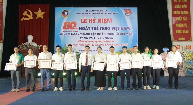 TRƯỜNG ĐẠI HỌC SƯ PHẠM TDTT HÀ NỘI TỔ CHỨC CHƯƠNG TRÌNH KỶ NIỆM 95 NĂM NGÀY THÀNH LẬP ĐOÀN TNCS HỒ CHÍ MINH VÀ 80 NĂM NGÀY THỂ THAO VIỆT NAM